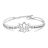 WUSUANED Breathe Lotus Flower Bracelet Yoga Spiritual Symbol Jewelry Gift For Women