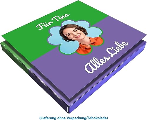 Schokoladenetikett personalisiert mit Foto & Text | Foto Aufkleber passend für I love Milka Pralinés