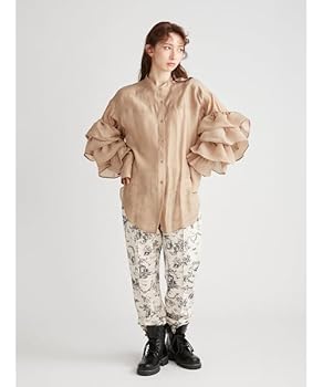 FURFUR ファーファー フリルスリーブ バンドカラー シャツ Amazon | [ファーファー] フリルスリーブバンドカラーシャツ