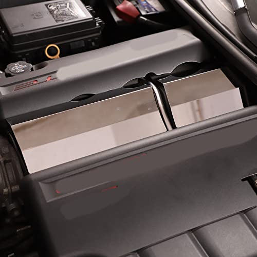 Image of Engine Bay Panel Cover for C6 Corvette 2005-2013, Stainless Steel Rear Engine Cover Guards Protector Splash Shield, Fuse Box Cover (Type G Engine Hood Middle Baffle)