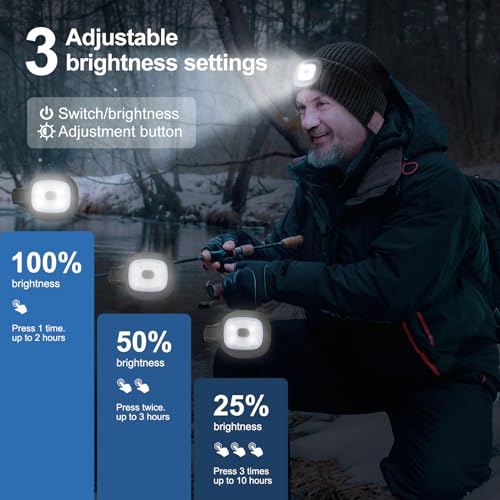 Bluetooth Beanie Hat with Light, Gifts for Men, Stocking Stuffers for Men - image 4