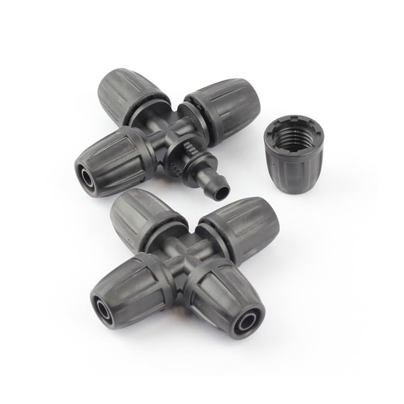 50pcs 8/11mm tubo da giardino connettori a croce filettatura blocco tubo connettore rapido sistema di irrigazione tubo morbido splitter
