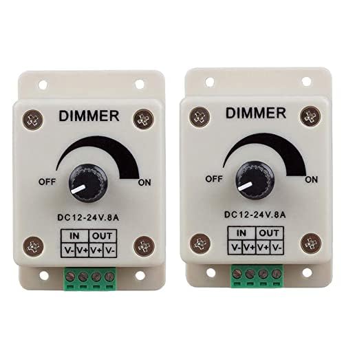 Hiletgo 3pcs DC12-24V 8Amp 0%-100% PWM Dimming Controller for LED Lights, Ribbon Lights,Tape Lights,Dimmer is Compatible with Hilight, LEDwholesaler, fillite, and Others' Strips