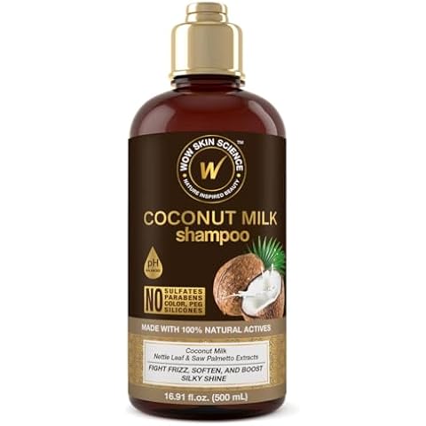 WOW Skin Science Coconut Oil Milk Shampoo - Hair Growth, Hydrating and Curl-Defining Formula for Curly, Wavy Hair for Men & Women - No Sulfates, No Parabens Cover