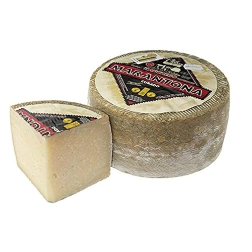 1/4 Queso Manchego DOP Marantona Curado 0.700 kg aprox. - Sabor Intenso, Premiado Artesanal