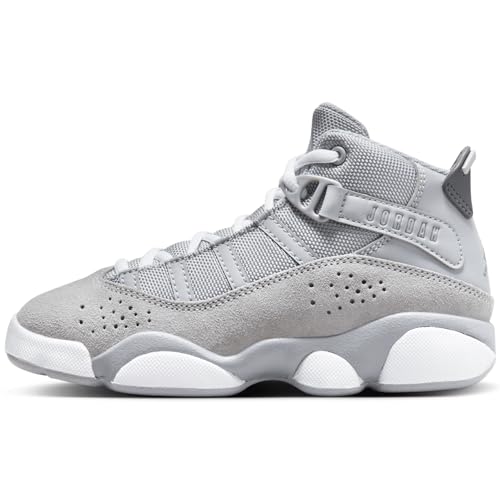 NIKE Jordan 6 Rings Little Kids' Shoes (323432-009, Wolf Grey/White/Cool Grey) Size 1