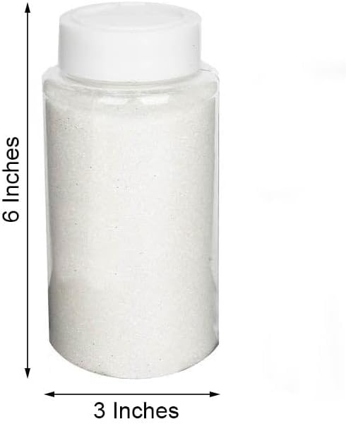 Miniatura 3 de Efavormart - Brillantina blanca de 1 libra para manualidades y arte con botella agitadora para bodas, fiestas, eventos, centros de mesa
