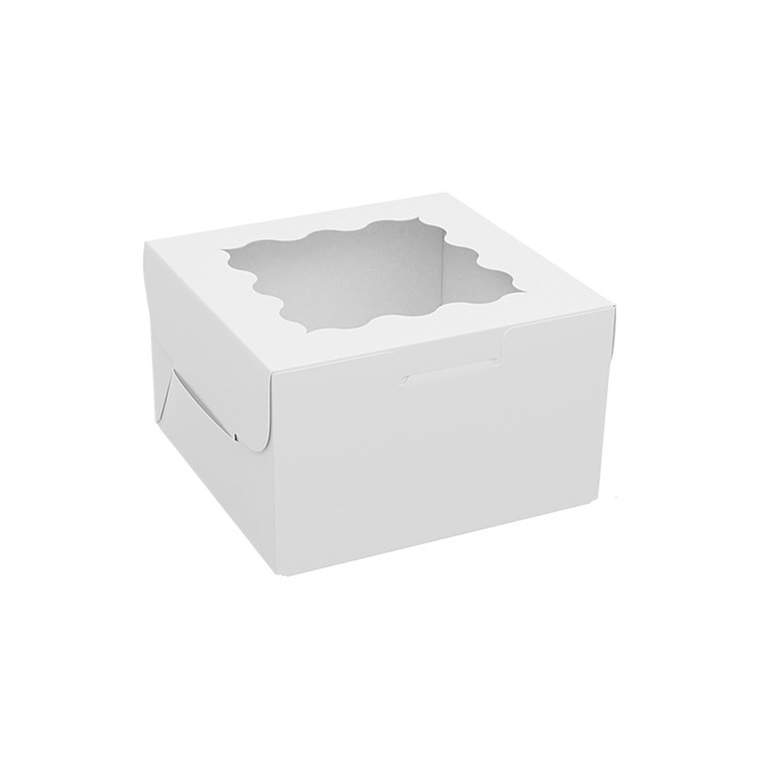 XPJYUA Bakery Boxes with Clear Window StoBag 20pcs Color Kraft Paper Box With Window Small Packaging For Cake Dessert Cookies Doughnut Storage Baking Party Favor(White)