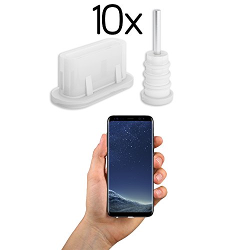 innoGadgets 10x Bouchon Anti-poussière Smartphone, MacBook, Laptop Prise USB-C, Protection pour Chaque Port USB-C - Samsung Galaxy S8 S9| Bouchon Anti-poussière en Silicone u0096 Transparent