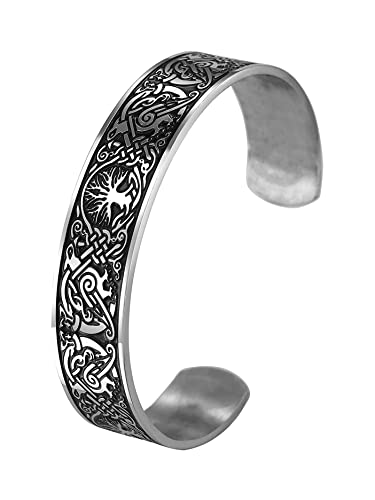 HAQUIL Viking Jewelry Viking Cuff Bracelet for Men and Women