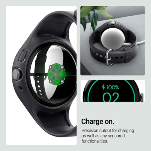 Image of CASEOLOGY by Spigen Nano Pop for Google Pixel Watch 3 45mm Case with Strap -Prune Charcoal