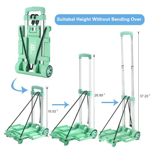 Carretilla de mano plegable verde para evitar dolores de espalda al cargar cajas 4