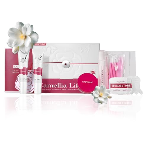P-Beauty Camellia - Set de levantamiento de pestañas y cejas, fórmula vegana con extracto de camelia, ondulación de pestañas, elevación de cejas hasta 9 semanas, más impulso, longitud y plenitud
