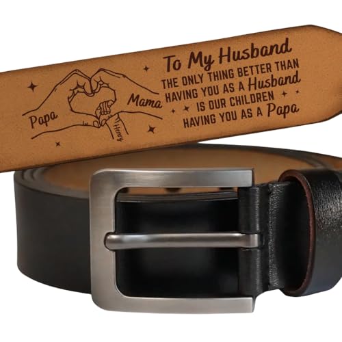 To My Husband The Only Thing Better Than Having You As A Husband Is Our Children Having As A Papa, Personalized Leather Belt for Him, Custom Belt with Kid's Names, Gift for Husband, Father's Day3