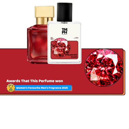 Image of TMPerfumehouse BCARA RED ROUGE EDP for Men | Amber, Woody & Long Lasting Perfume Spray | Amber, Warmspicy & Woody Fragrance | Luxury Gift for Him | TMPH | 50ml