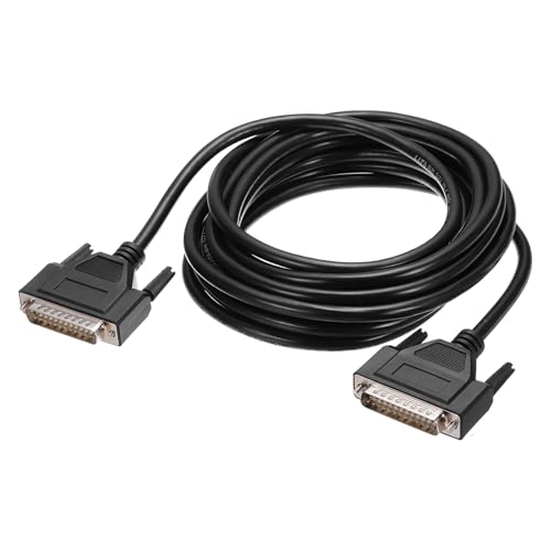 Image of sourcing map DB25 Serial Cable, 28AWG Aluminium Foil Shielded DB25 Male to Male Straight Through Serial Cable for Data Communication, 16.4 ft