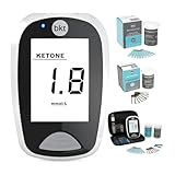 BKT Blood Glucose & Ketone Meter Complete Kit FDA-Cleared Ketosis Diabetes Metabolic Health Low Carb Fasting Support +50 Ketone +50 Glucose Test Strips +Lancets +Lancing Device +Travel Case +Free App