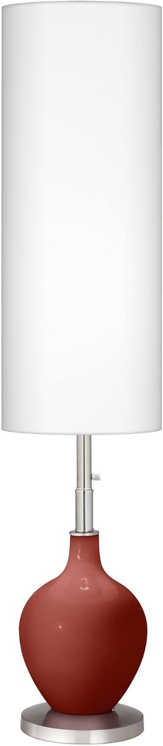 Color + Plus OVO 60" High Modern Glass Madeira Red Floor Lamp