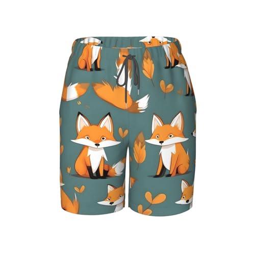 Yellow Fox Youth Beach Pants, Soft and Breathable, with Drawstring Waist, Suitable for Sports and Leisure.