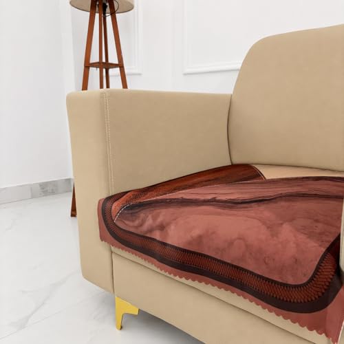 Image of Homerz Premium 'Luxe Series' Holland Velvet Sofa Cover | Smooth Finish | Anti-Skid Fleece Backing | Soft Touch Couch Protector for Living Room (Urban Dune, 1 Seater, Only Seat Cover)