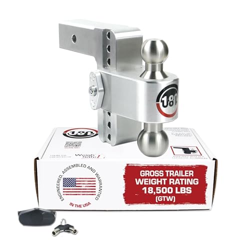 Weigh Safe Adjustable Trailer Hitch Ball Mount - 6' Adjustable Drop Hitch for 2.5' Receiver...