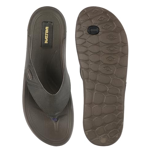 Image of WELCOME Soft Men's Slippers with Cushion FootBed for Adult | Comfortable & Light Weight | Stylish & Anti-Skid | Waterproof & Regular Flip Flops for Gents /Boys