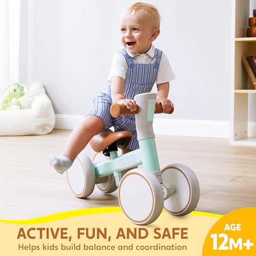 SYNCFUN Baby Balance Bike with Music and Light for 1-2 Year Old Toddlers, 1st Birthday Gift, One Year Old Birthday Gift for Boys Girls, Outdoor Baby Toys (Blue)