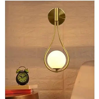 GAUVIK Wall Lamp for Bedroom, Living Room, Home and Office, Bat with Globe Design, Golden-Corded Electric