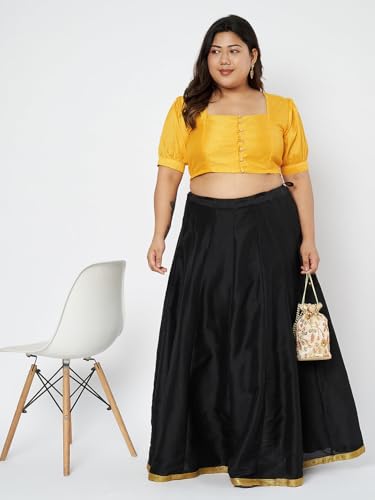 Image of studio rasa Women's Plus Size Silk Blend Button Down Crop Top for Wedding Festive Party