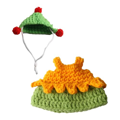 Hamster Outfits – Animal Knitted Dress with Hat | Animal Thermal Clothes – for Guinea Hamster Ferret Bunny Chinchilla Hedgehog