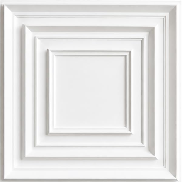 Image of Kayra Decor 3D PVC Wall Panels for Bedroom & Living Room | Frame Design | White Color| 19.7 x 19.7 Inch | Pack of 12 | 32.28 Sq Ft