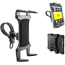 Strap-Lock Tablet Mount for Bicycle Treadmill Exercise Bike Boat Helm Handlebar w/Universal Tablet Holder for iPad mini Air PRO/Ipad Galaxy Tab 7-12inch Tablets