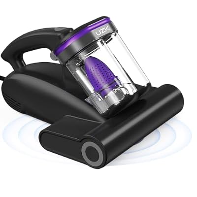 Bed Vacuum Cleaner Mattress Vacuum Cleaner,16Kpa Powerful Handheld Vacuums with UV-C Light & Double Dust Cup & High Heating & Ultrasonic & HEPA Filter for Bed Sofa(Corded,Midnight Purple)