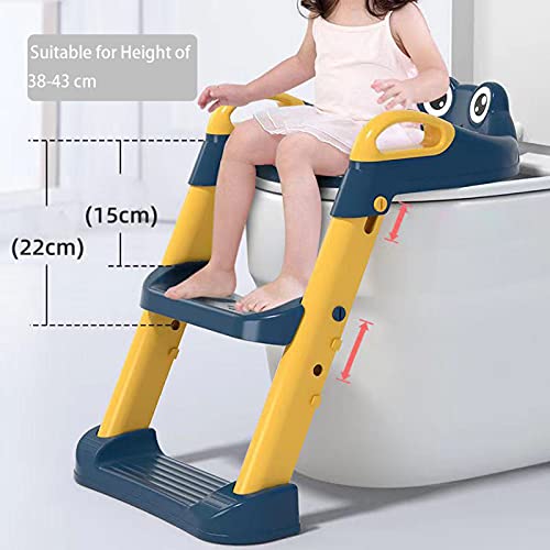 Opvouwbare baby-toilettrainingsstoelen, antislip baby-peuter-kindertoilettrainer met verstelbare opstapladder, voor… - Afbeelding 8
