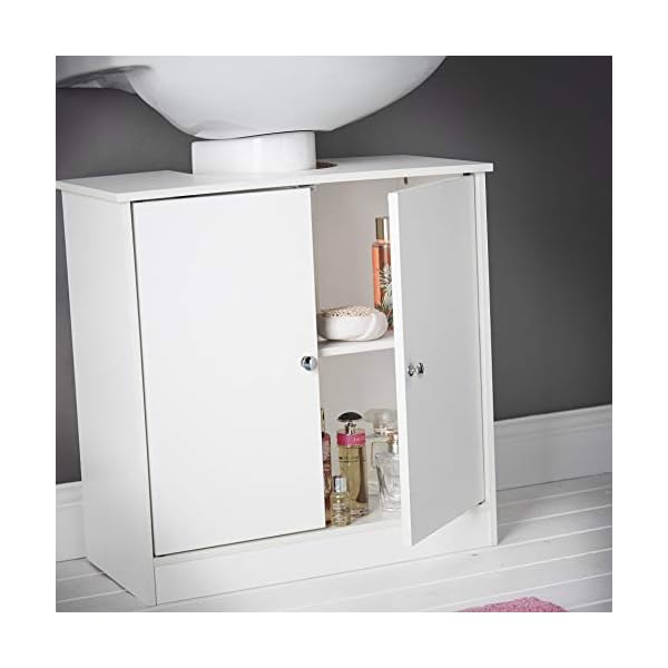 CARME Gatsby - 3 Piece Set White Bathroom Wall Mounted Cabinet with Mirror, Under Sink Storage Floor Unit - Image 4