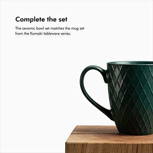 Kivy Large Cereal Bowls Set Of 6 [28Oz] - Embossed Ceramic Bowls For Soup, Oatmeal And Pasta - Large Soup Bowls Set - Cereal Bowl Set - Ceramic Bowl Set - Soup Bowl Set - Oatmeal Bowl - Colorful Bowl #TOP5