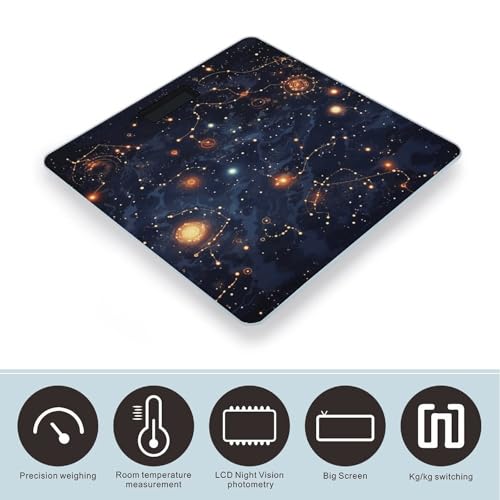 Báscula digital para baño con mapa de constelaciones miniatura 3
