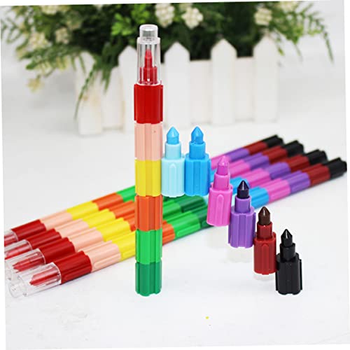 SAFIGLE 25 Peças Blocos De Construção Para Colorir Lápis De Cor Edificáveis ​​Kit De Arte De Lápis D