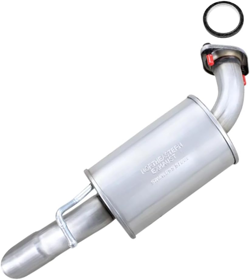 Northeastern Exhaust | Stainless Steel Exhaust Resonator Pipe Compatible for Toyota Highlander 2008-2010 3.3L | Highlander 2008-2013 3.5L | Free Gasket Included | Automotive Replacement Part