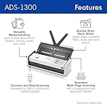 Brother ADS-1300 Compact Desktop Scanner | Scan Speeds of Up to 30ppm | Single Pass Double-Sided Scanning - Image 3