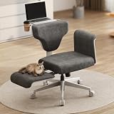 Newtral FX-FB Sedia da Ufficio con/senza Braccioli Regolabile, Sedia Trucco, Poltrona Scrivania Girevole con Rotelle, Studio PC Office Chair, Oscillazione 90-100-117° Bloccabile (FREEDOM-X-FB, Nero)