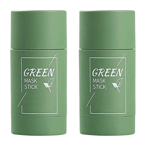 2Pcs Green Tea Purifying Clay Stick Mask, Face Moisturizes Oil Control, Deep Clean Pore, Blackhead Remover Acne Deep Cleansing, Improves Skin for Women Men (Green Tea)