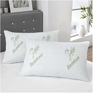 GC GAVENO CAVAILIA Orthopedic Bamboo Memory Foam Pillow For Neck Pain, Ultra Soft Head Neck Medium Firm Support, 50x75 Cm, White