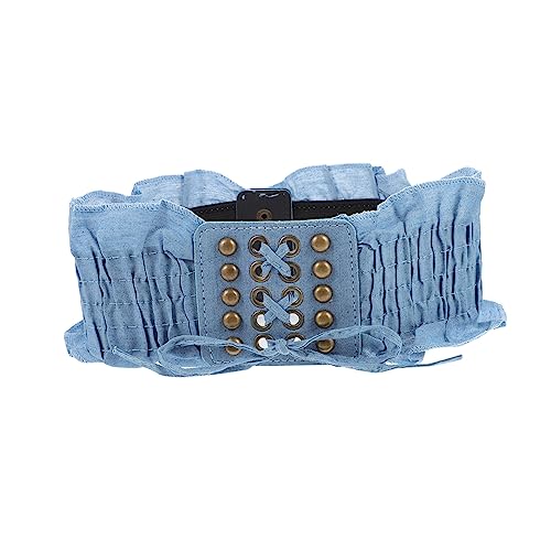 Holibanna 1 Pc faja brazalete Cintura cinturón de encaje decorativo pretina corsé cinturon mujer cinturones de mujer belt cinturilla de macramé cinturilla de mezclilla elástica lienzo Blue