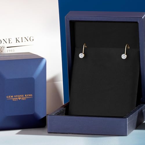 Image of Gem Stone King 0.20-1.50 Ct Lab Diamond Leverback Earrings 14K Gold