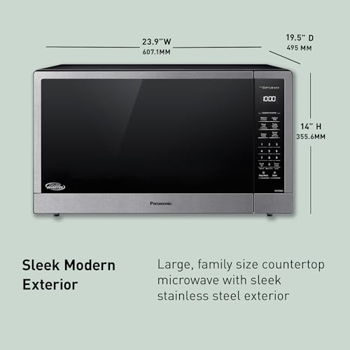 Panasonic NN-SN98JS Microwave Oven Stainless Steel Countertop/Built-In with Inverter Technology and Genius Sensor, 2.2 Cubic Foot, Stainless Steel - Image 4