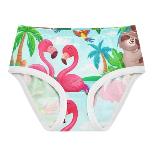 Colorful Scene Pink Flamingos Panties Little Girl Toddler Underwear Custom Cotton Funny Briefs Kids Undies 2t