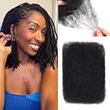 Sangtok 14 inch Afro Kinkys Bulk Human Hair, 100% 4C Human Hair for Dreadlock Extensions,Repair Locs,Mini Twists and Braids (50g/Pack), 1B