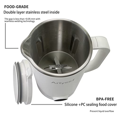 Arlyeef Automatic Soy Milk Maker, 20Oz Homemade Nut/Almond/Oat/Coconut Plant-Based Milks & Dairy Free Beverages Machine With Mesh Strainer, Boil Water, Delay Start/Keep Warm & Bpa Free, White #TOP5