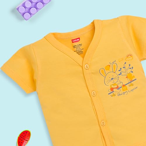 Image of LuvLap Baby Girls Regular Fit 100% Cotton Half Sleeves Girls Top CoSet Pack of 3